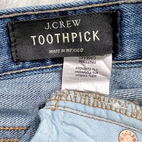 J. Crew Distressed Razor Frayed Toothpick Skinny Jeans - Picture 8 of 10